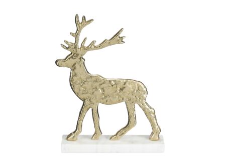 Kerstdecoratie Hert 12x5x28cm - stoneware - champagne