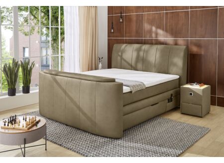 Boxspring Belair Max 180x200cm met tv-lift en opbergruimte stof modder