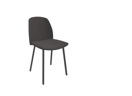 Stoel Olivia 43,5x54x80,5cm - lederlook - donkergrijs