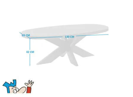 Salontafel Raphael 130x65cm - melamine - nox