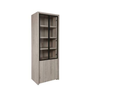 Vitrinekast Lucca 75cm - decor - millenium eik/lichtgrijs
