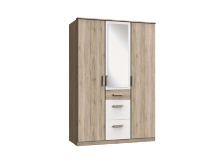Kleerkast Cariba 135cm - decor - sanremo/wit