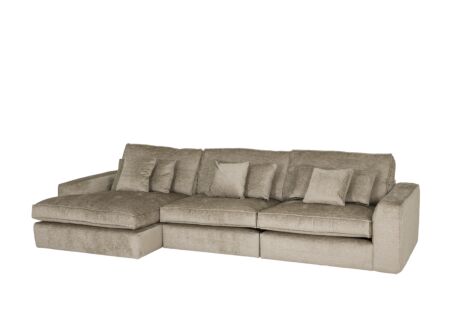 Hoeksalon Castor 357x150cm - stof - beige
