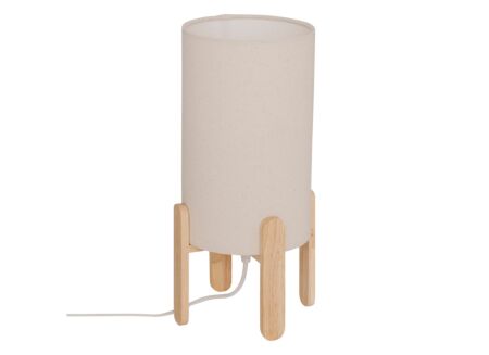 Tafellamp Rafa Ø18xH37cm - hevea & PVC - beige & naturel