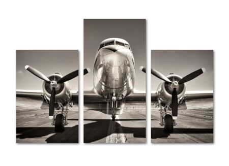 Print op canvas Aviation  120x80cm, set van 3