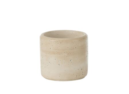 Bloempot Olina H10cm - cement - crème