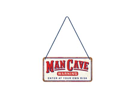 Plakkaat 10x20cm Man Cave Warning