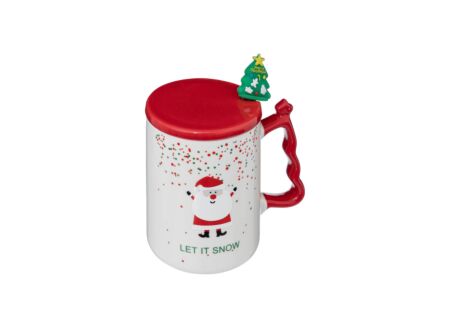 Mok Kerstman met lepel 35cl wit
