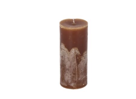 Kaars Cilinder Ø8,6x20cm - rustiek - cognac