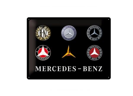 Plakkaat Mercedes 40x30cm  - metaal - multicolor