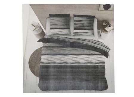 Dekbedovertrek Davina 240x220cm - flanel - grijs