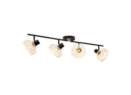 Wandspot Norah zwart naturel 4x40w E14
