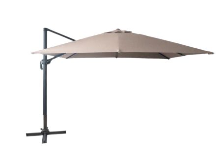 Parasol déporté Sycamore 300x300cm UV50+ taupe avec couverture