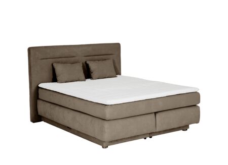 Boxspring Simone 160x200cm - stof - bruin met opbergruimte
