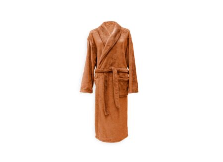 Badjas S flanel copper orange