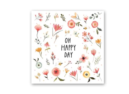 Serviette Oh Happy Day 33x33cm multicolor 20 stuks