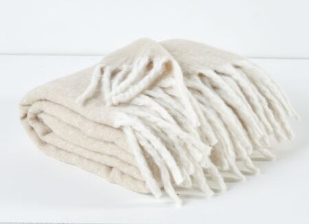 Plaid Natural Home 130x180cm - polyester - wit