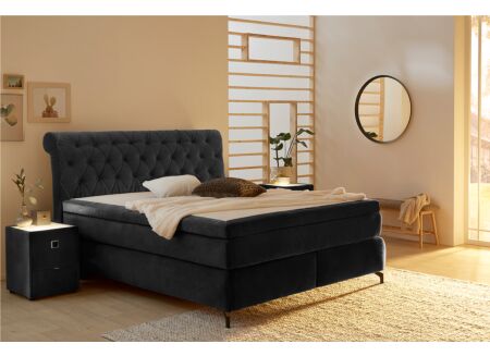 Boxspring Scarlett Max 180x200cm stof zwart