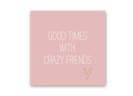 Serviette Crazy friends 33x33cm roze 20 stuks
