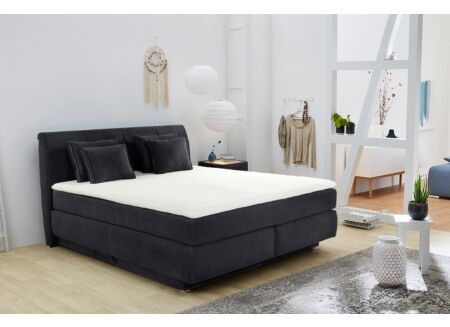 Boxspring Carla Max 160x200cm met opbergruimte stof zwart