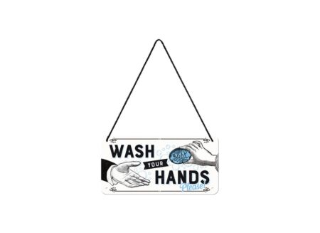 Plakkaat 10x20cm Wash Your Hands Please