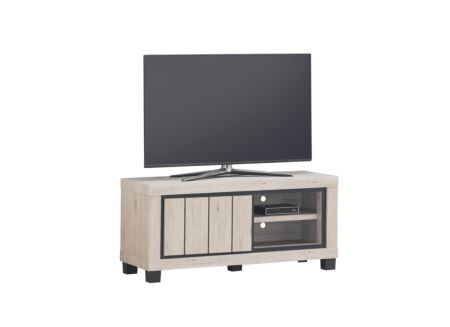 Tv-meubel Eureka 120cm - meubelplaat - natural oak & black