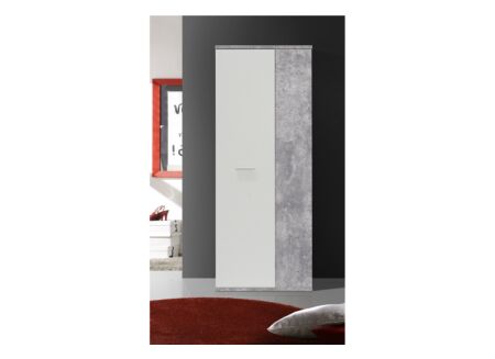 Schoenenkast 69x179x35cm - meubelplaat - wit/beton