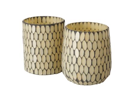 Windlicht Blisto H11cm - glas - beige