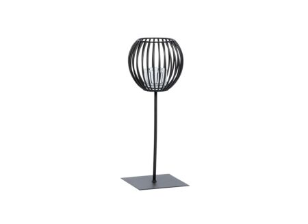 Windlicht Pino H55cm - metaal & glas - zwart