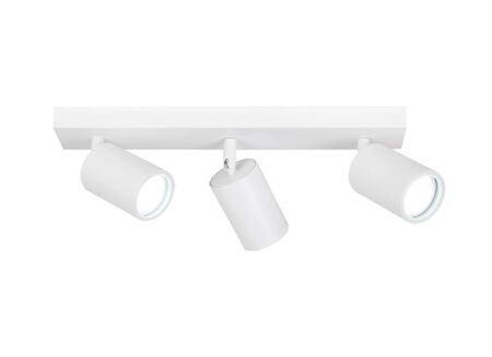 Opbouwspot 3xGU10 - aluminium - wit