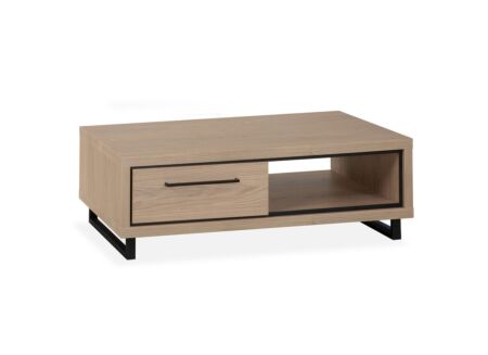 Salontafel Lazio 135x40cm - lamulux - misty oak met opbergruimte