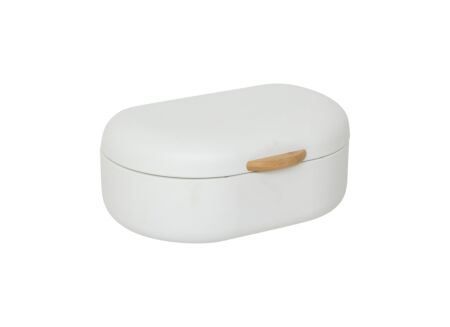 Broodtrommel 33,5x15cm - metaal - crème