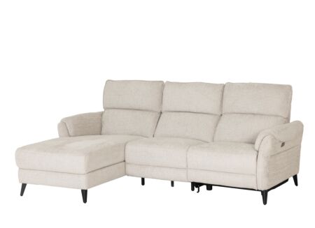 Hoeksalon Kenobi 239x164cm - stof - lichtgrijs met relax