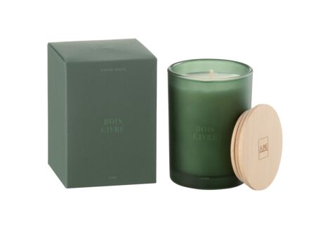 Geurkaars Bois Givre Ø8,5x12,5cm - glas/paraffine - groen