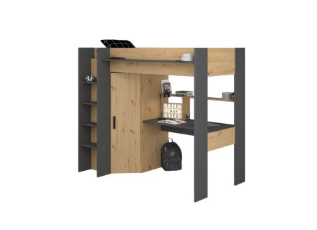 Hoogslaper Heavy 90x200cm eik donkergrijs