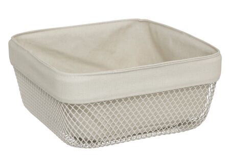 Broodmand Mayaj 25,5x11,5cm - metaal/stof - beige