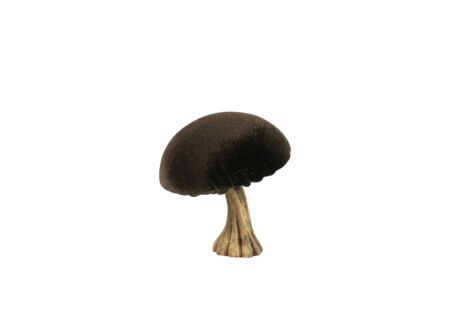 Deco Champignon H10cm - fluweel - bruin