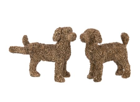 Beeldje Hond 27,5x19x49cm - polystone - goud