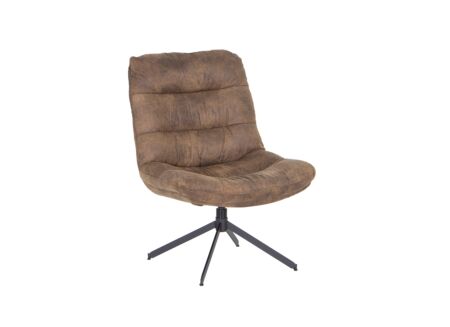 Draaifauteuil Nanook 71x71x94cm - stof - bruin
