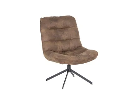 Fauteuil pivotant Nanook tissu brun - Fauteuil pivotant Nanook 71x71x94cm - tissu - marron