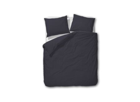 Dekbedovertrek 260x220/240cm - percale katoen - donkergrijs