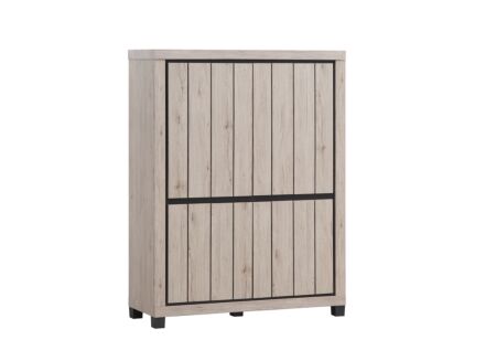 Barkast Eureka 132cm - decor - natural oak/zwart