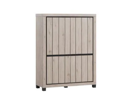 Barkast Eureka 132cm - decor - natural oak/zwart