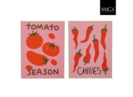 Prints Chillies & Tomato 41x31cm - FSC mix - roze