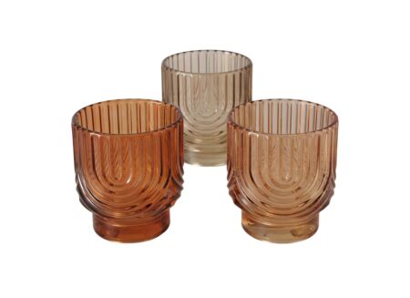 Theelichthouder Arcy H8cm - glas - multicolor
