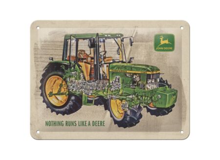 Plakkaat John Deere 15x20cm - metaal - meerkleurig