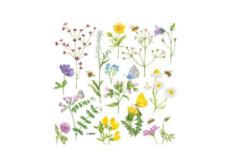 Serviette Cornflowers 25x25cm - papier - multicolor 20 stuks