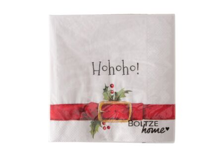 Serviette Kerst Hohoho 16,5x16,5cm meerkleurig, 20 stuks