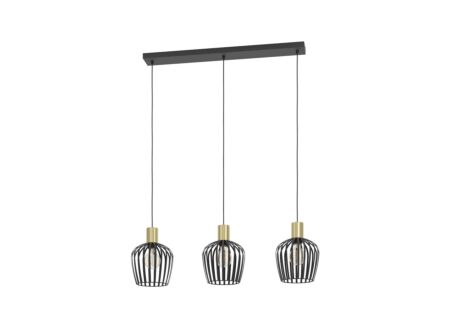 Hanglamp Empoli 90x20cm 40W E27 staal zwart