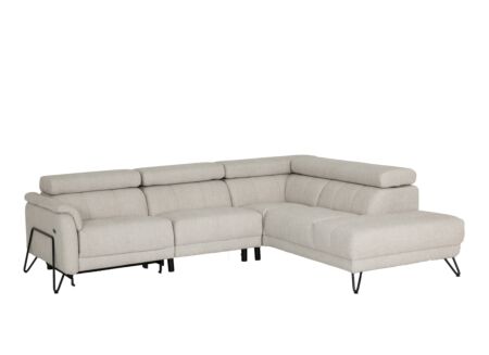 Hoeksalon Oltens 281x228cm - stof - beige met relax